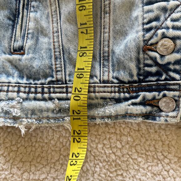 SPECIAL A Womens Jean Jacket Small Acid Wash Denim Biker Bohemian Casual - Picture 15 of 16